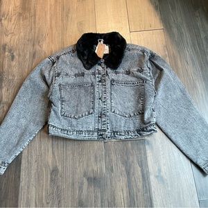 Ashley by 26 | Oversized Denim Crop Jacket | Size L